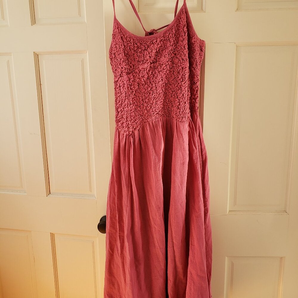 Hot pink Free People ruched sundress